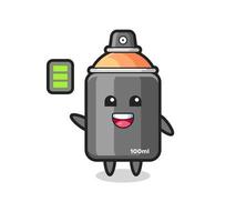 spray paint mascot character with energetic gesture vector