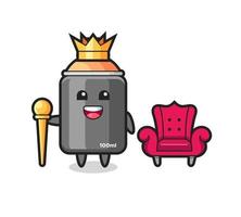 Mascot cartoon of spray paint as a king vector