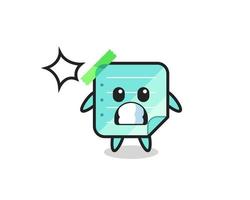 sticky notes character cartoon with shocked gesture vector