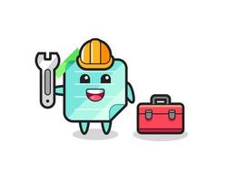 Mascot cartoon of sticky notes as a mechanic vector