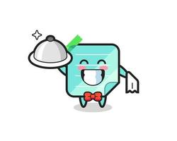 Character mascot of sticky notes as a waiters vector