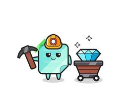 Character Illustration of sticky notes as a miner vector