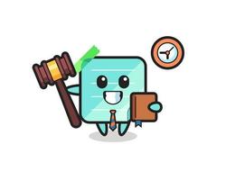 Mascot cartoon of sticky notes as a judge vector