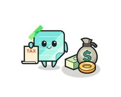 Character cartoon of sticky notes as a accountant vector