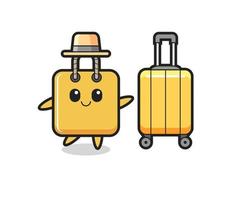 ilustración de dibujos animados de bolsa de compras con equipaje de vacaciones