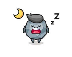 ilustración de personaje de piedra durmiendo por la noche vector