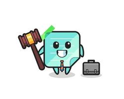 Illustration of sticky notes mascot as a lawyer vector
