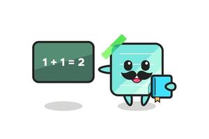 Illustration of sticky notes character as a teacher vector