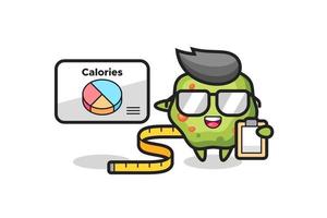 Illustration of puke mascot as a dietitian vector