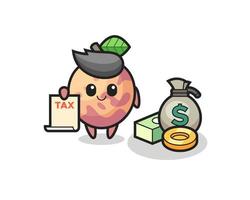 Character cartoon of pluot fruit as a accountant vector