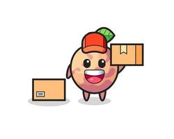 Mascot Illustration of pluot fruit as a courier vector