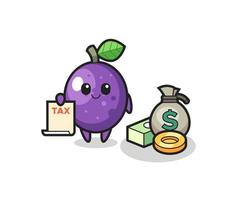 Character cartoon of passion fruit as a accountant vector