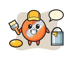 Character Illustration of pencil sharpener as a painter vector