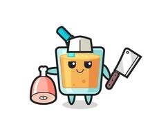 Illustration of orange juice character as a butcher vector