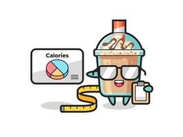 Illustration of milkshake mascot as a dietitian vector