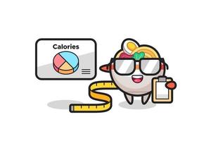 Illustration of noodle bowl mascot as a dietitian vector