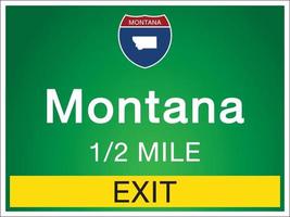 Highway signs before the exit To Montana Of United States vector