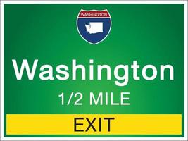 Highway signs before the exit To Washington Of United States vector