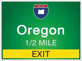 Highway signs before the exit To Oregon Of United States vector