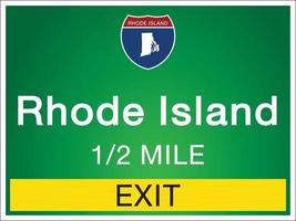 Highway signs before the exit Rhode Island Of United States vector