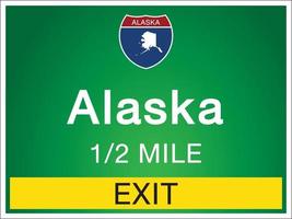 Signage on the highway in Alaska state information and maps vector