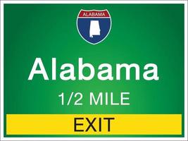 Signage on the highway in alabama vector