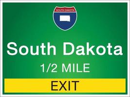 Signage on the highway in South Dakota Of United States vector