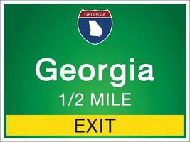 Signage on the highway in Georgia state information and maps