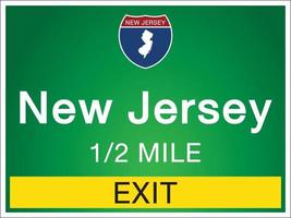 Signage on the highway in New Jersey Of United States