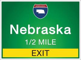 Signage on the highway in Nebraska Of United States vector