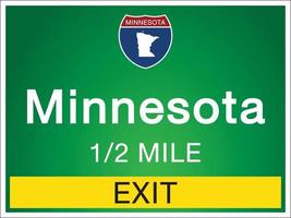Signage on the highway in Minnesota state information and maps vector