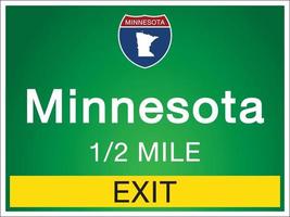 Signage on the highway in Minnesota state information and maps vector