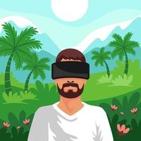 Virtual Traveling Into a Nature vector