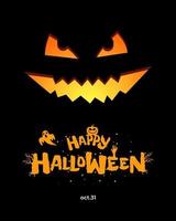 Happy Halloween party poster design. Jack O Lantern pumpkin vector