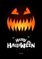 Happy Halloween party poster design. Jack O Lantern pumpkin vector