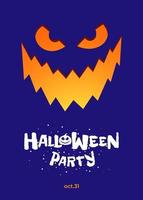 Happy Halloween party poster design. Jack O Lantern pumpkin vector