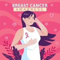 campaña de concienciación sobre la mujer y el cáncer de mama vector