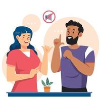 Couple Communicating using Sign Language vector