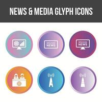 Unique News and Media Vector Icon Set