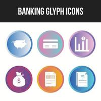 Unique Glyph vecor icon set of Banking icons vector