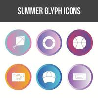 Unique Summer Glyph Vector Icon Set