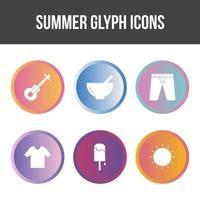 Unique Summer Glyph Vector Icon Set