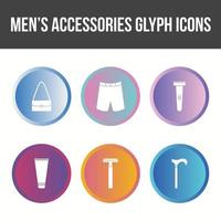 Men's Accessories Vector Icon Set