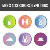 conjunto de iconos de vector de accesorios para hombres