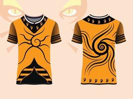 diseño de camiseta de traje de anime naruto vector