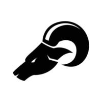 A black ram side view head icon vector