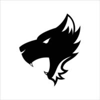 A black panther side view head icon vector