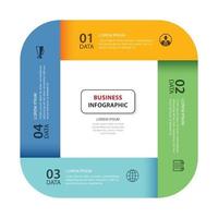 4 data infographics tab paper index template. vector