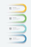 4 data infographics tab paper index template. vector