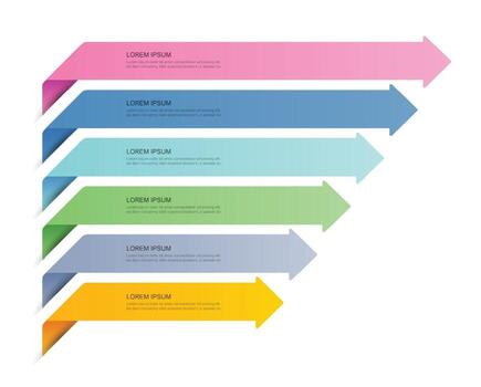 6 data infographics tab paper index template. vector